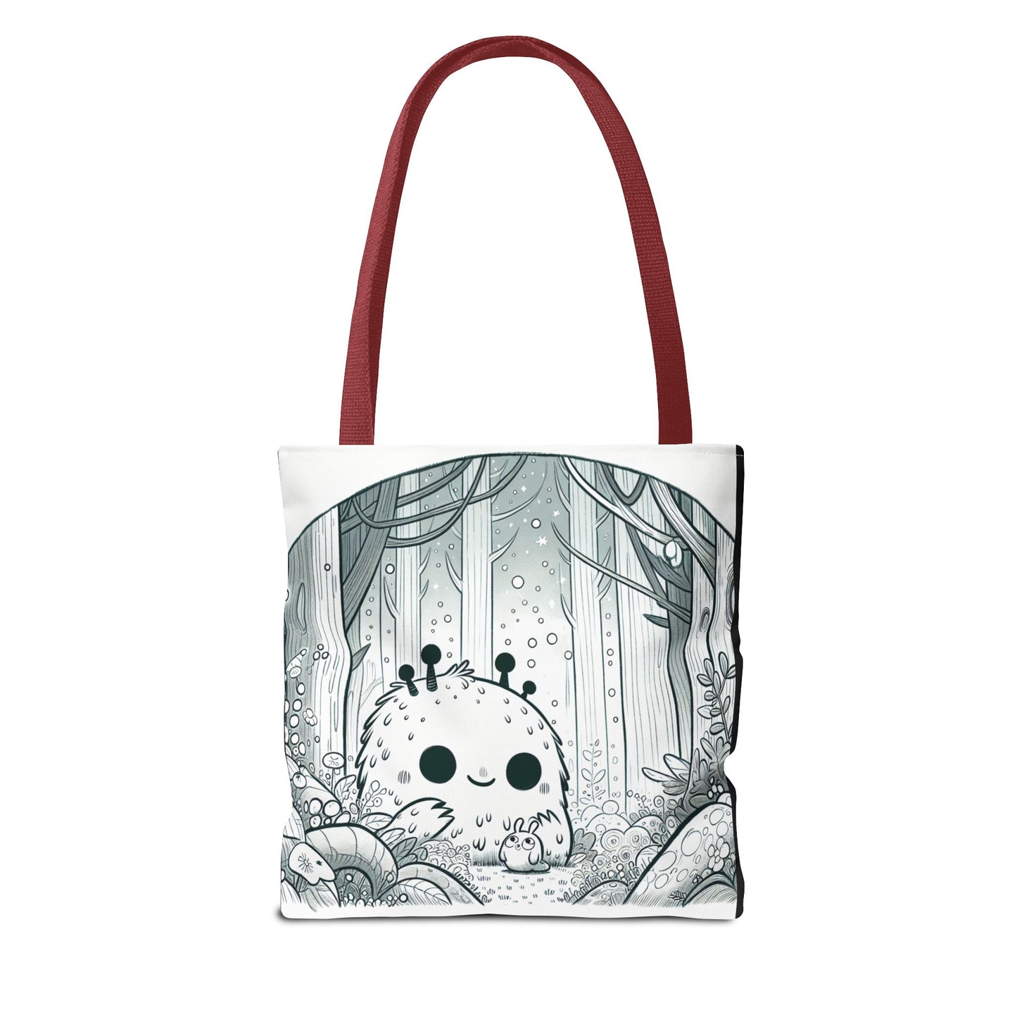 Whimsical Forest Creature Tote Bag - Cute Monster Design for Nature Lovers