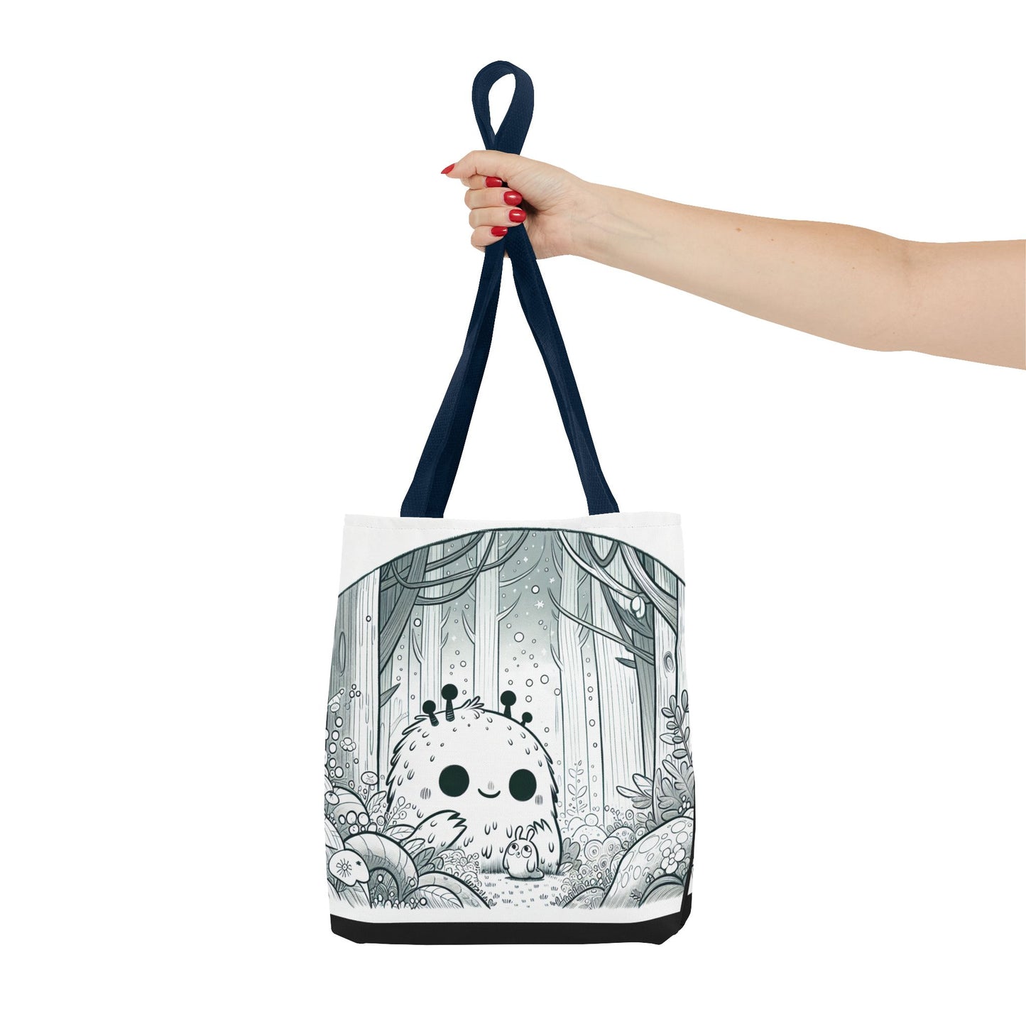 Whimsical Forest Creature Tote Bag - Cute Monster Design for Nature Lovers