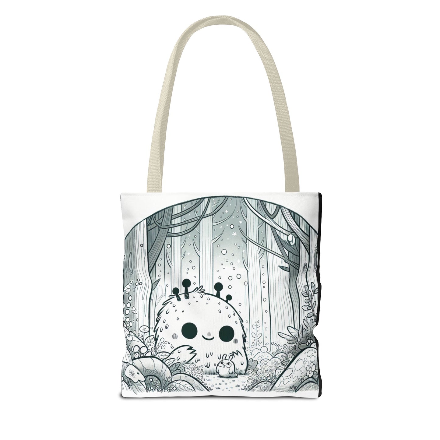 Whimsical Forest Creature Tote Bag - Cute Monster Design for Nature Lovers