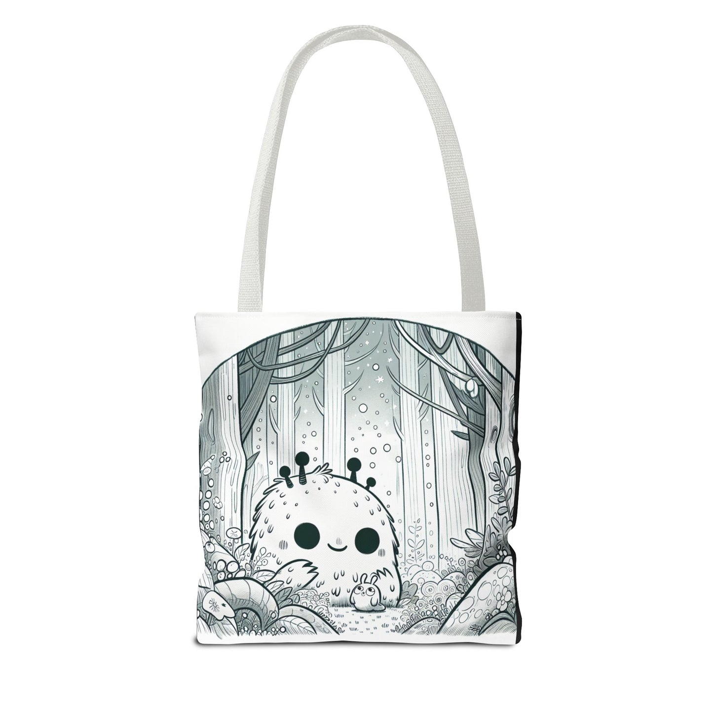Whimsical Forest Creature Tote Bag - Cute Monster Design for Nature Lovers