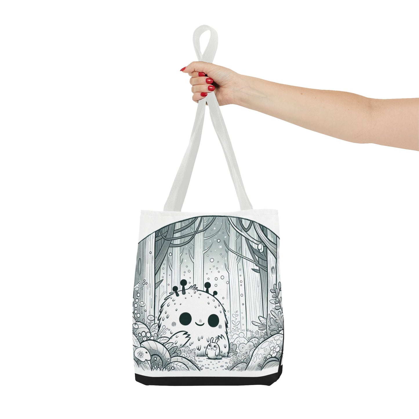 Whimsical Forest Creature Tote Bag - Cute Monster Design for Nature Lovers