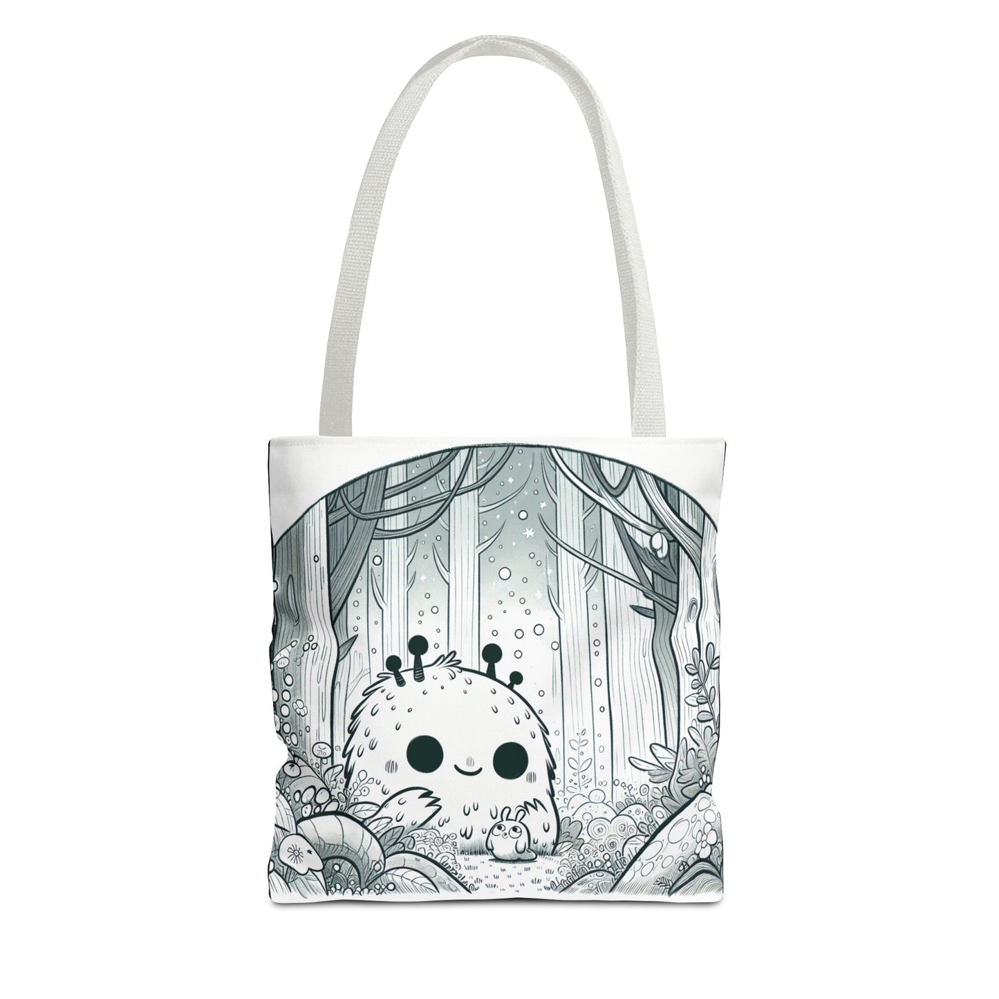 Whimsical Forest Creature Tote Bag - Cute Monster Design for Nature Lovers
