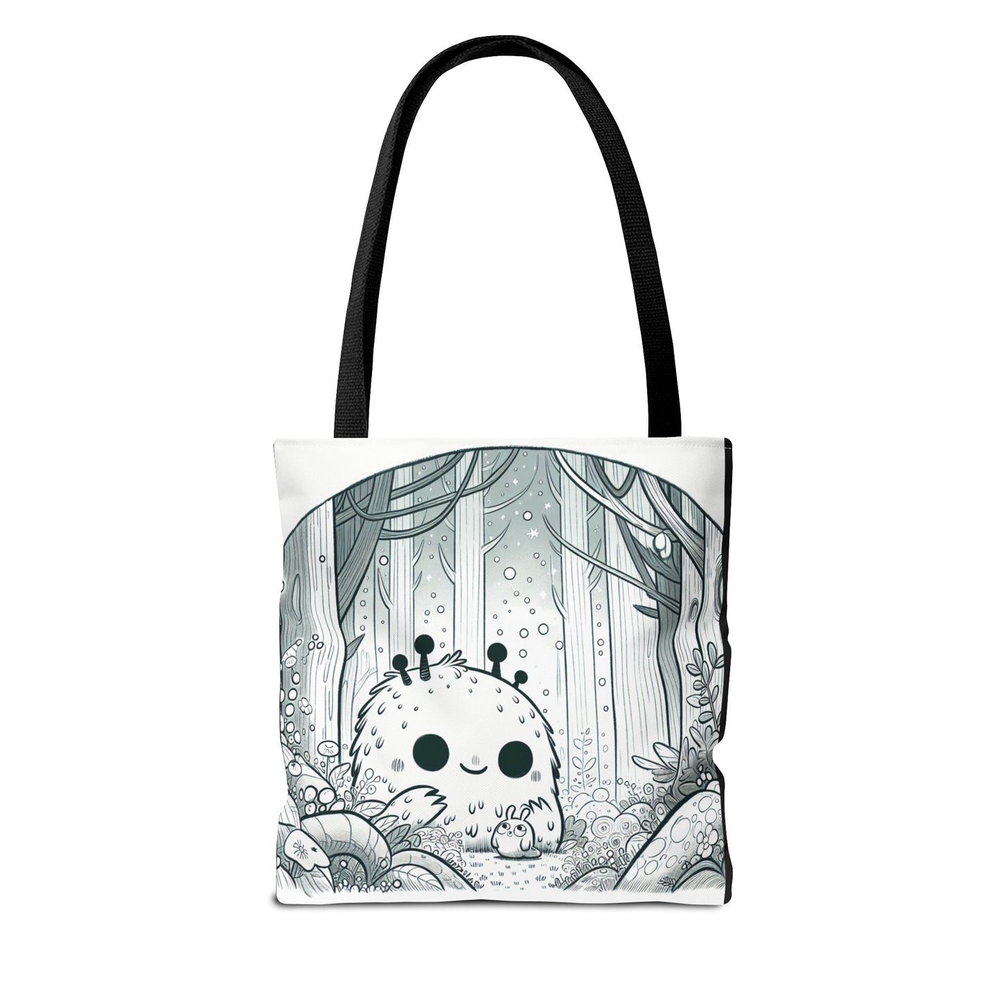 Whimsical Forest Creature Tote Bag - Cute Monster Design for Nature Lovers