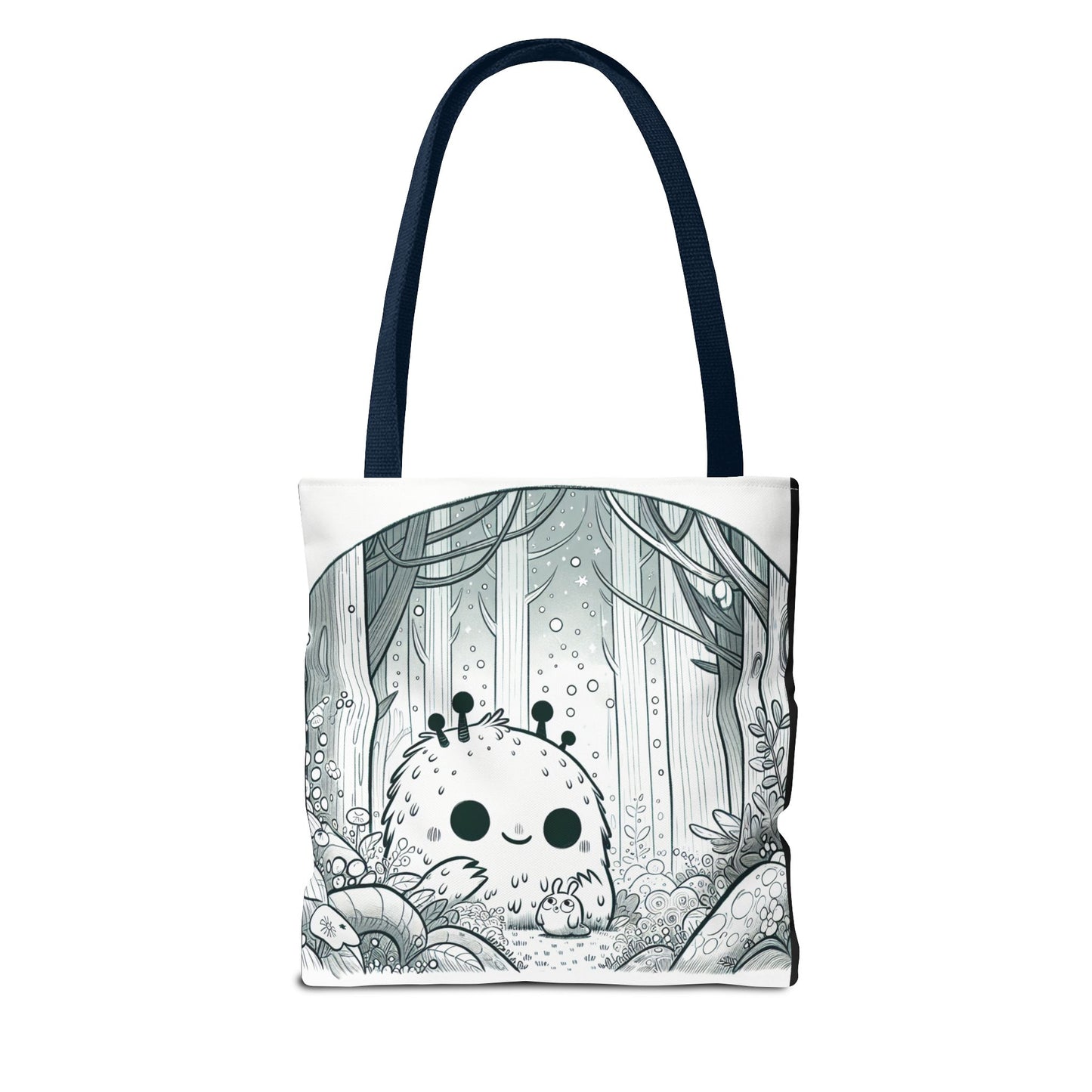 Whimsical Forest Creature Tote Bag - Cute Monster Design for Nature Lovers